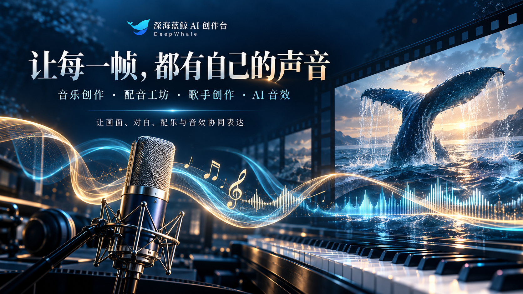 音乐、配音、歌手与 AI 音效宣传图