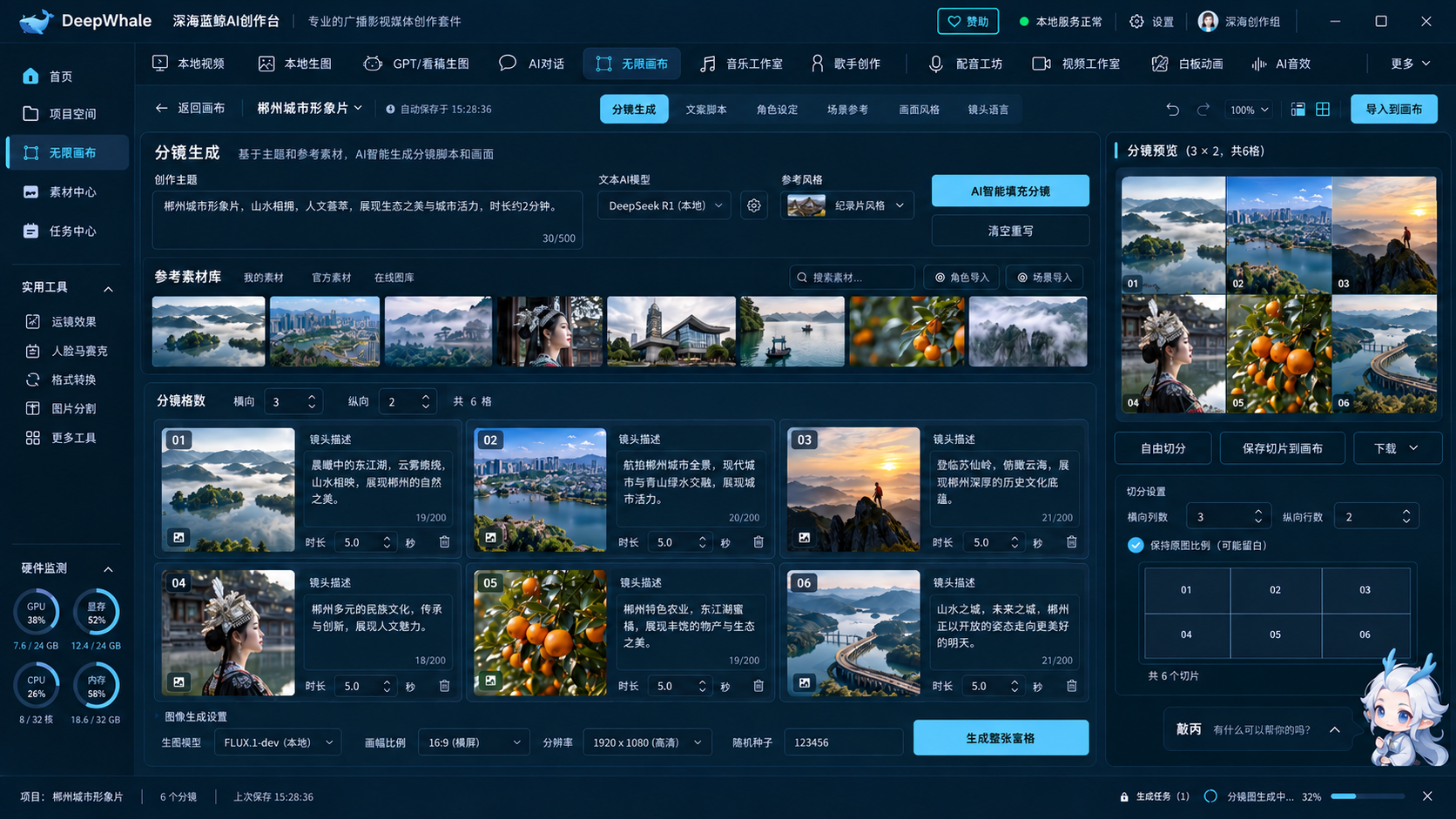 分镜生成与自由切片设计效果图